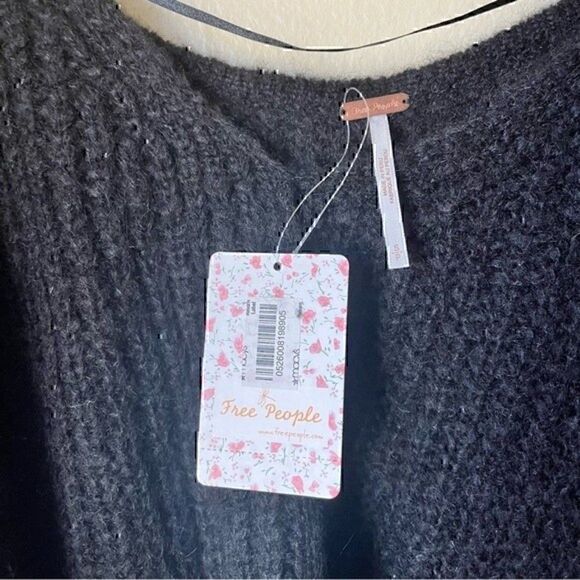 NWT Free People Moon Beam Alpaca Blend Sweater Black Small - Picture 6 of 13